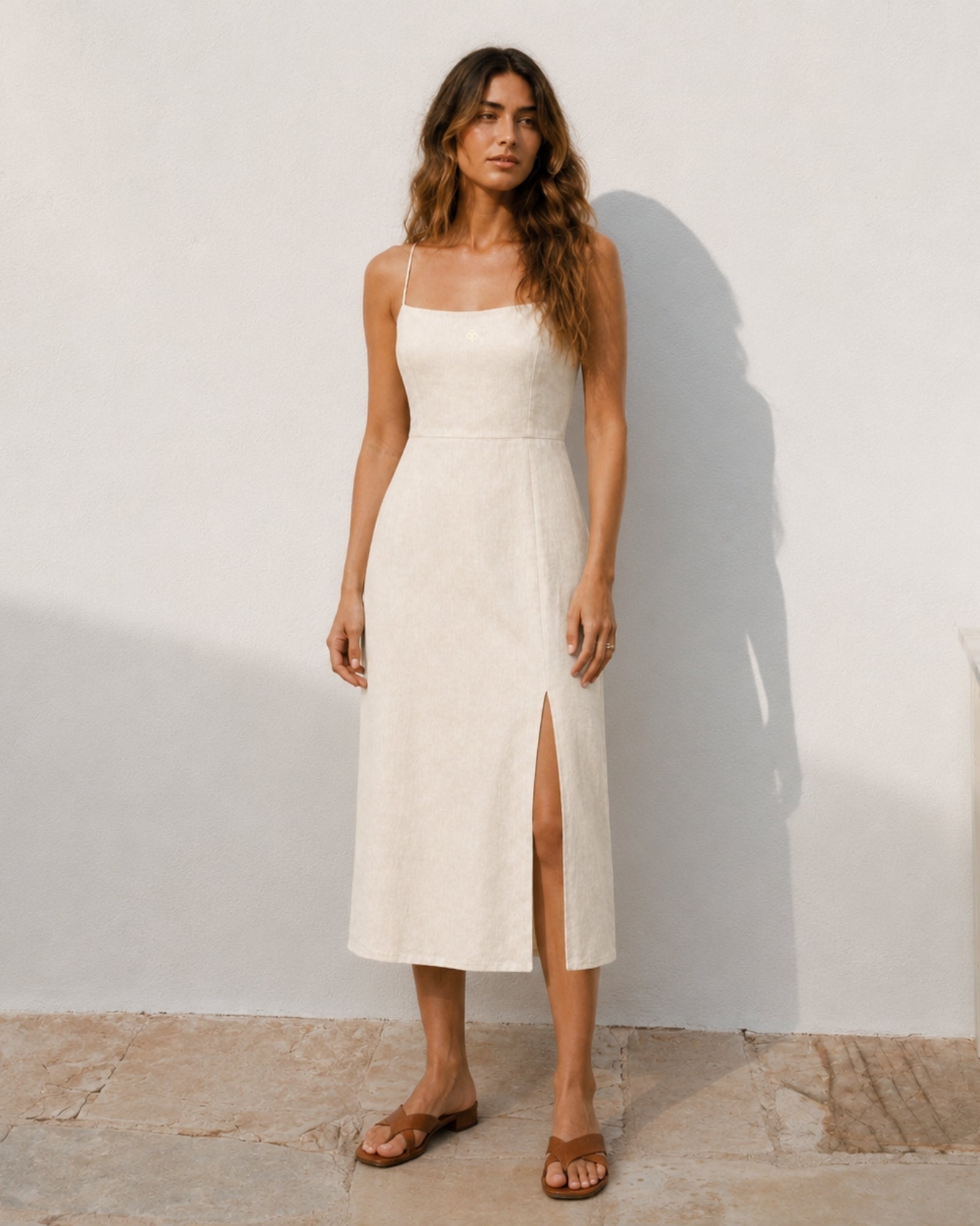 Vestido midi de lino