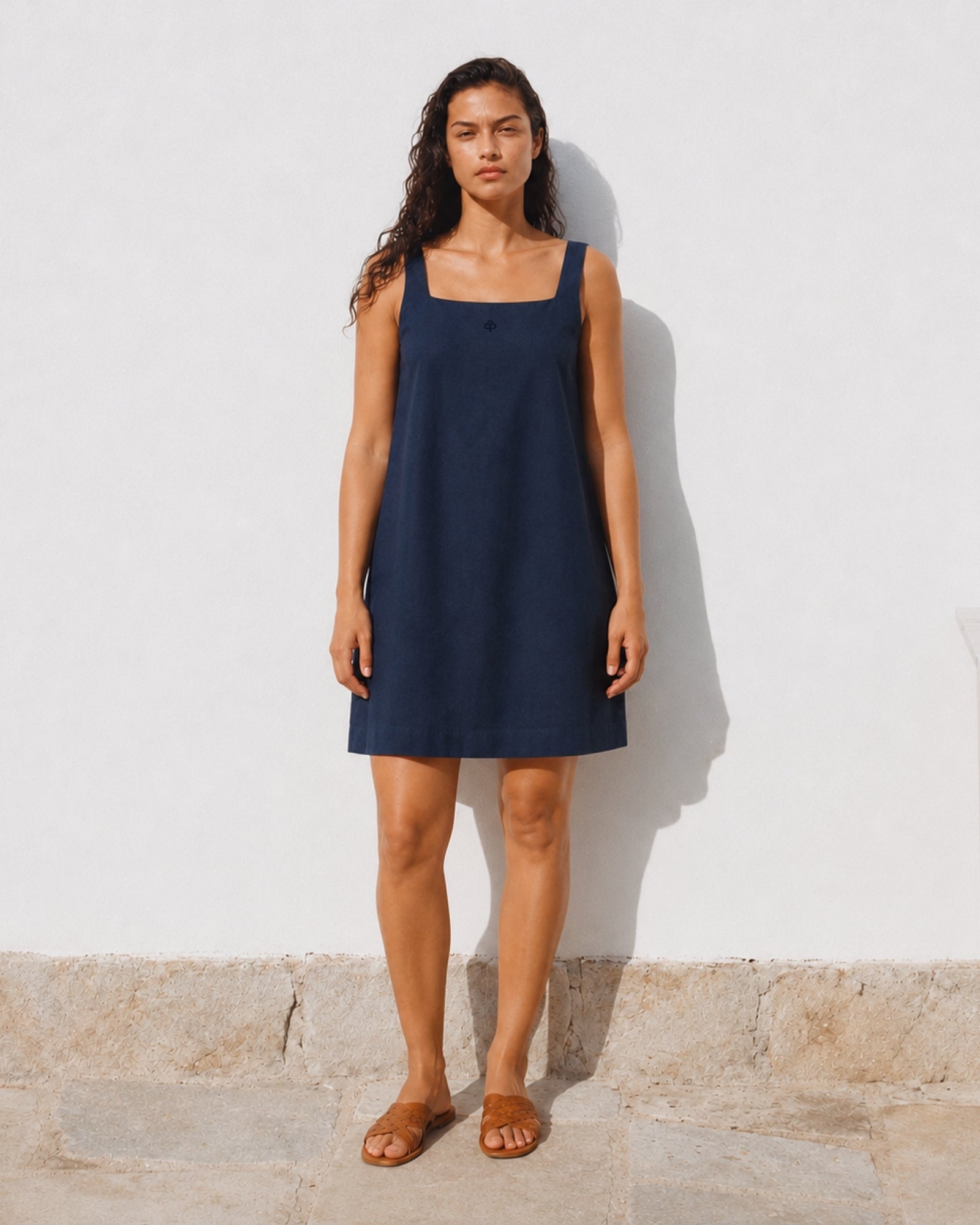 Vestido mini de lino