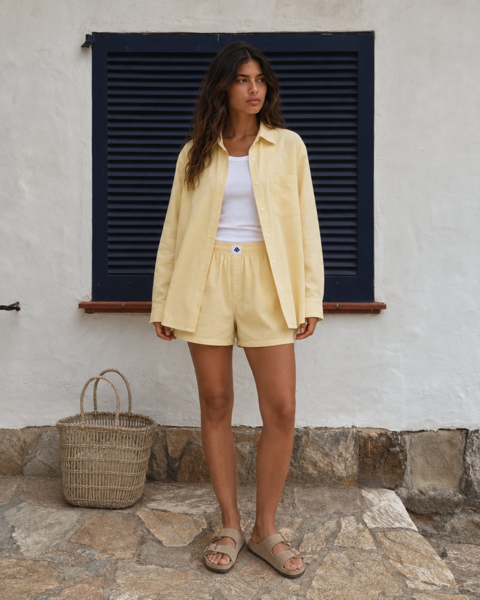 Shorts tipo bóxer de algodón