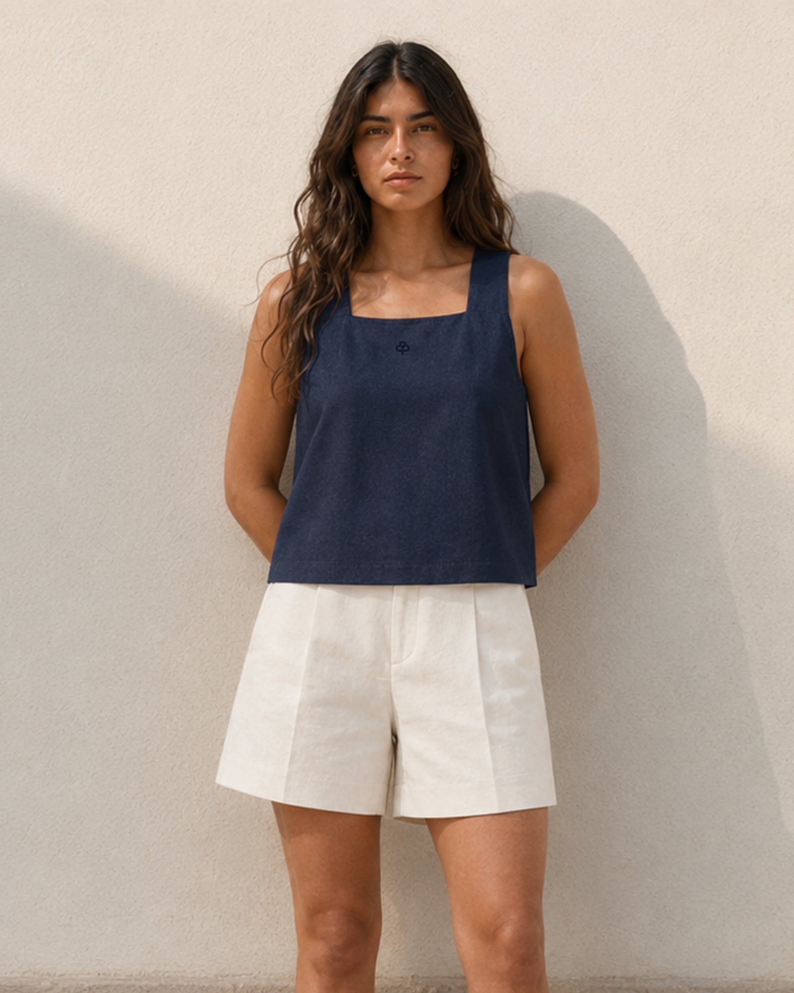 Square Neck Linen Top