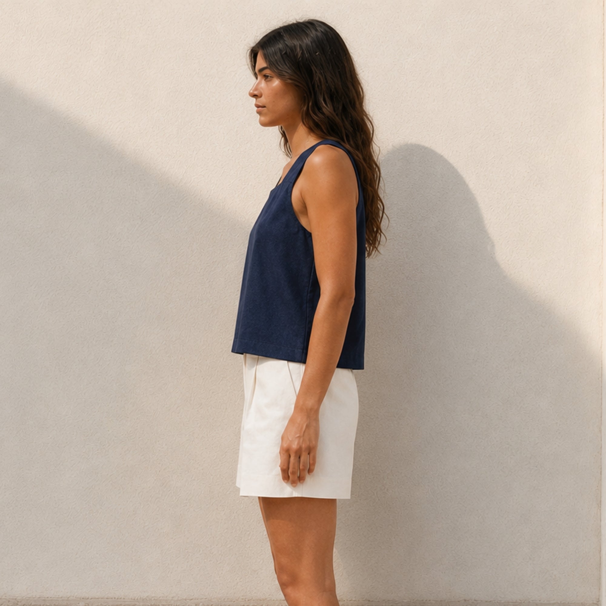 Square Neck Linen Top