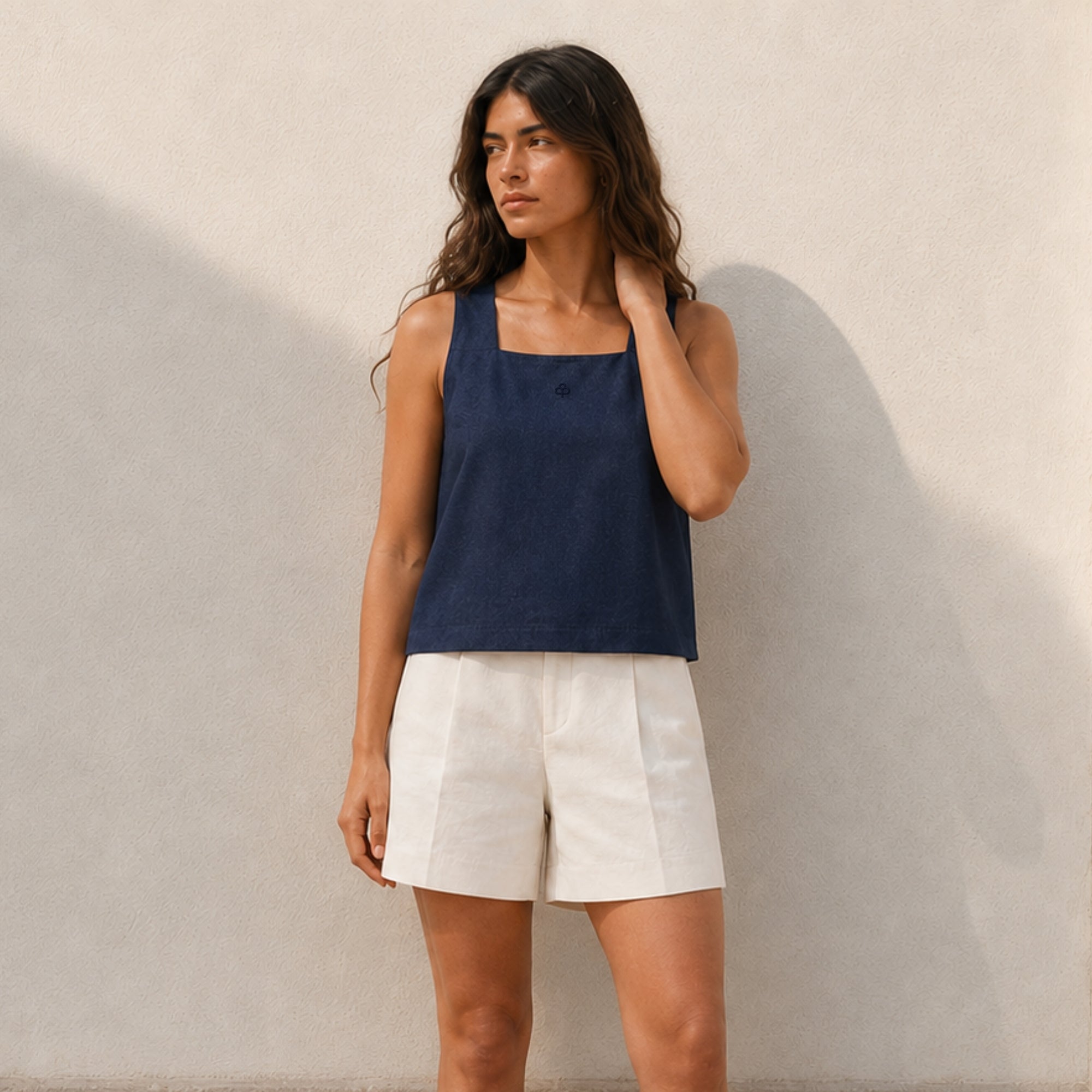 Square Neck Linen Top