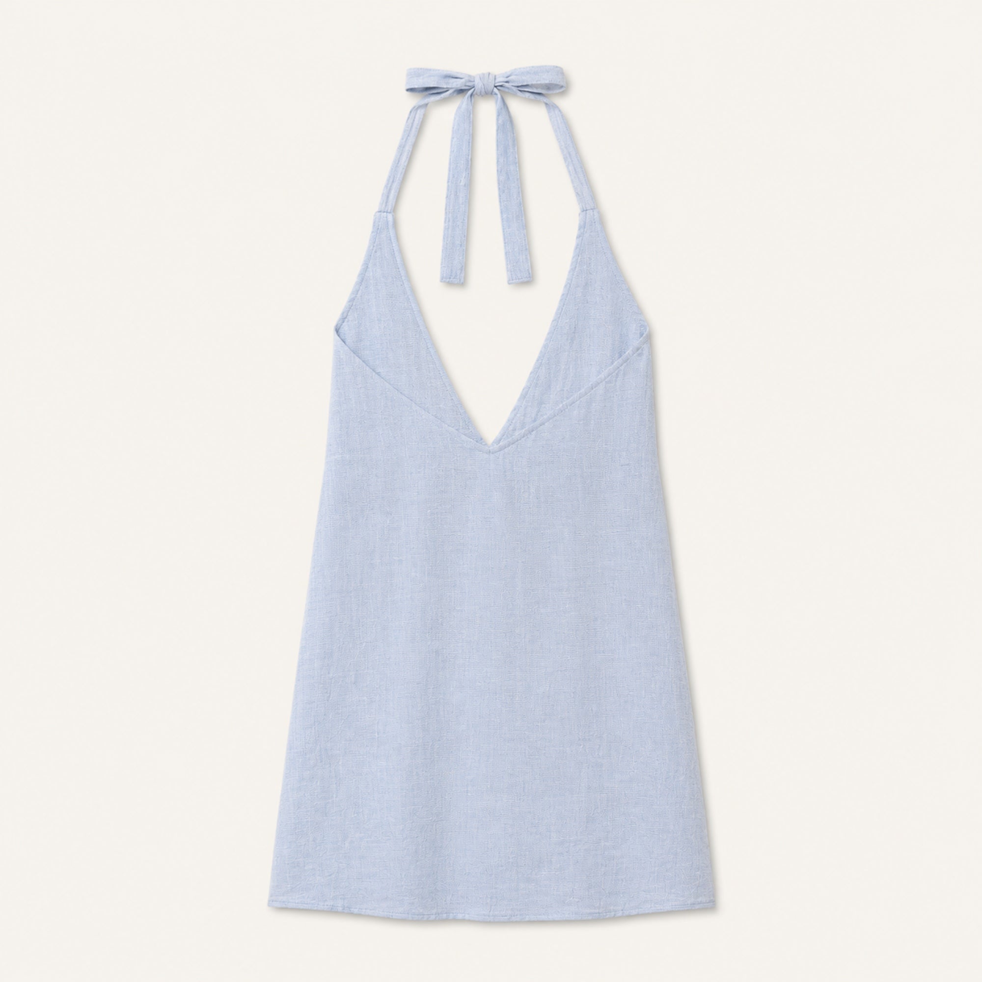 Neckholder-Leinenkleid für Damen