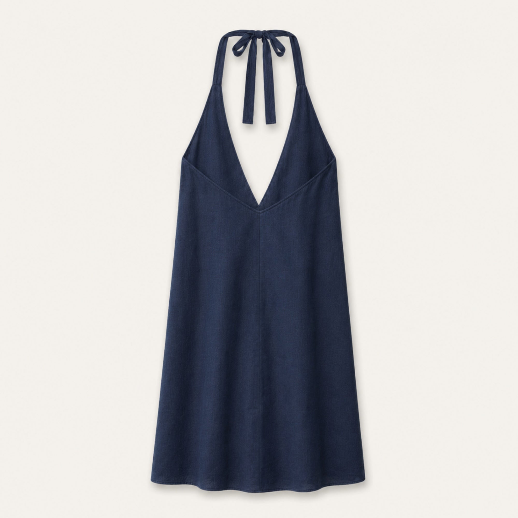 Neckholder-Leinenkleid für Damen