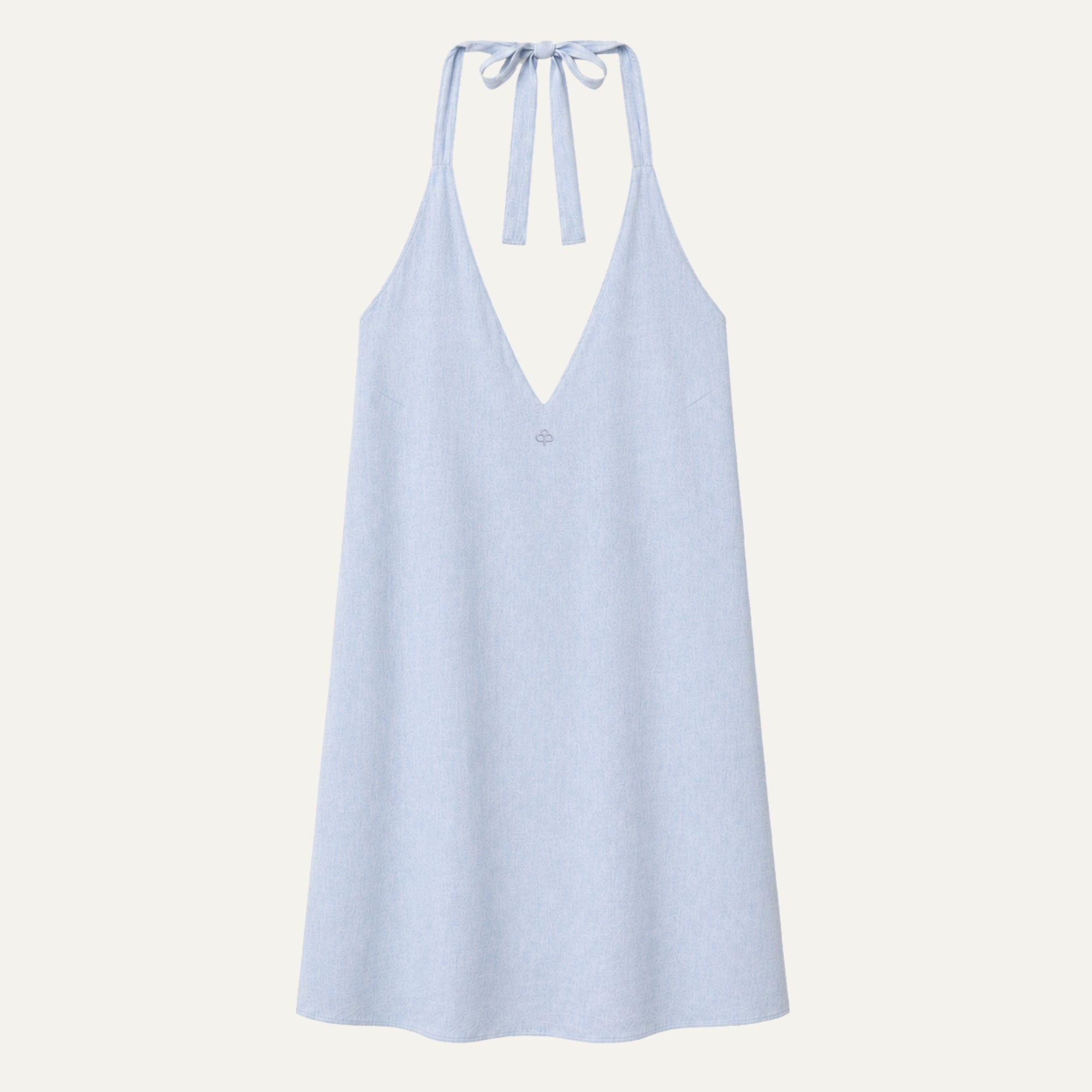 Neckholder-Leinenkleid für Damen