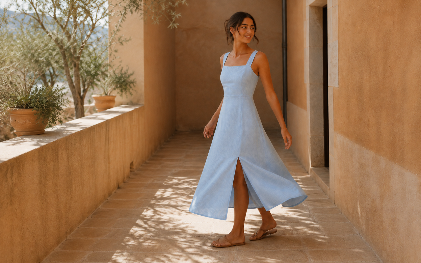 How a Linen Midi Dress Should Move
