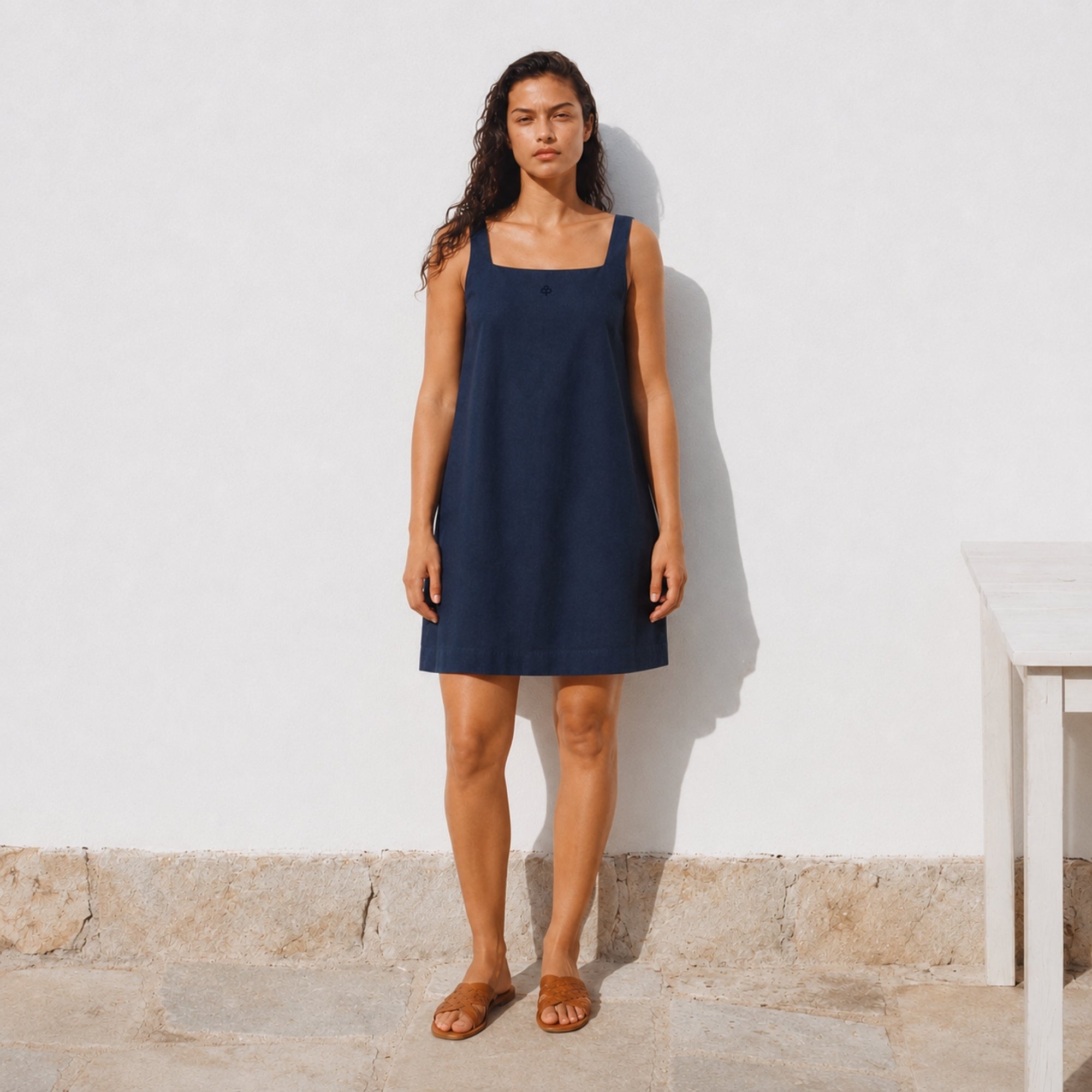 Vestido mini de lino