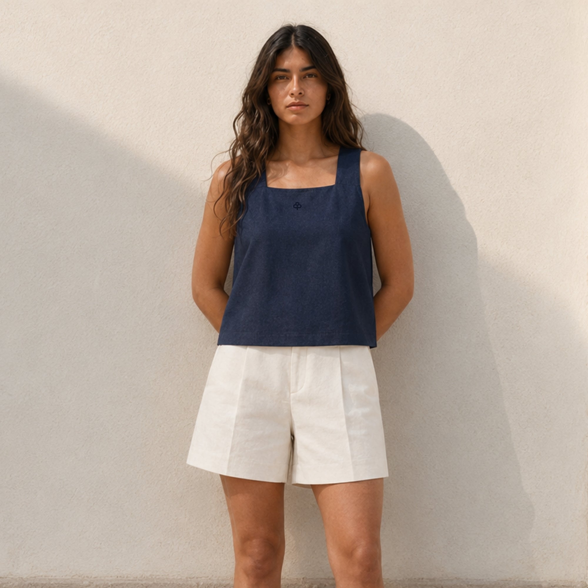 Square Neck Linen Top