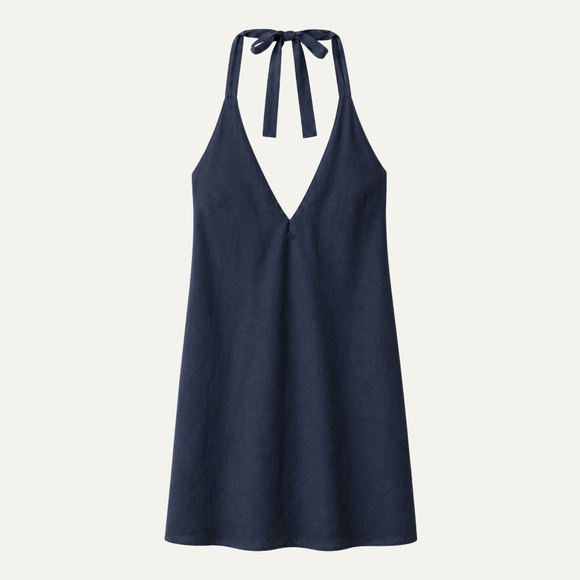 Neckholder-Leinenkleid für Damen