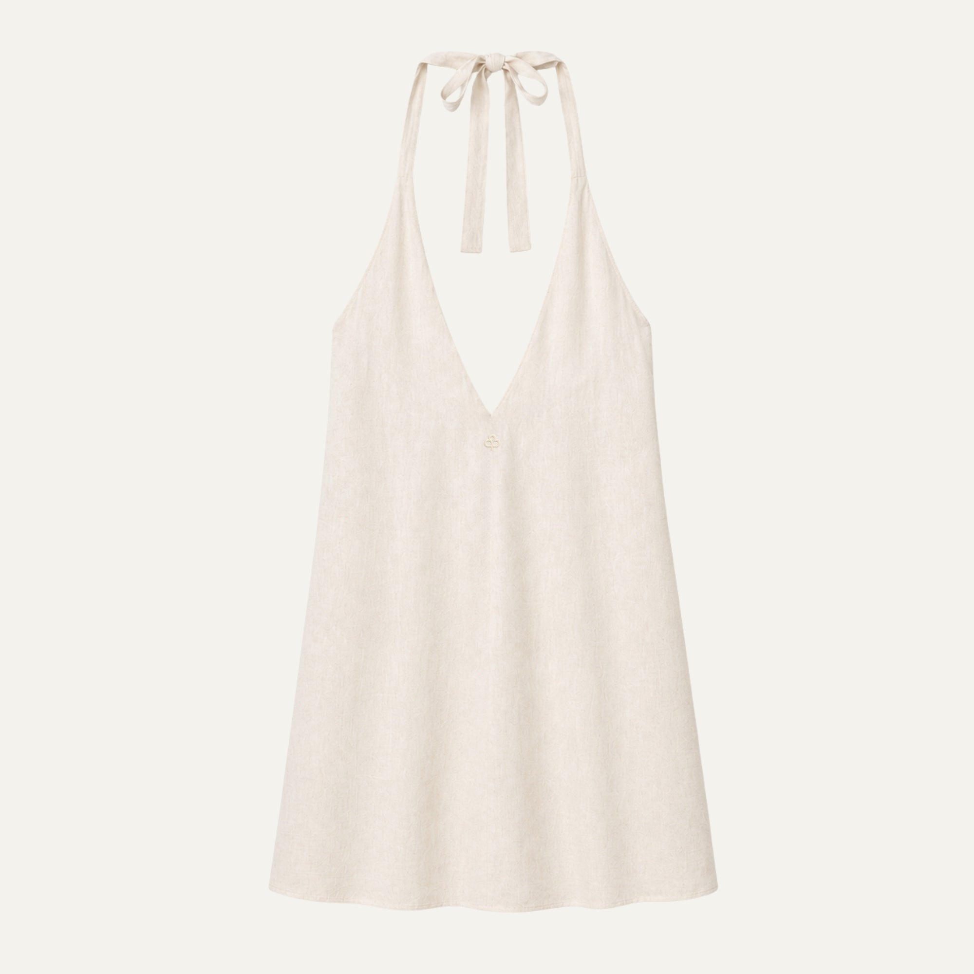 Neckholder-Leinenkleid für Damen